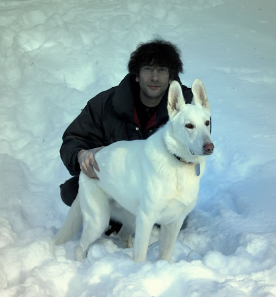 Gaiman e il suo cane Cabal